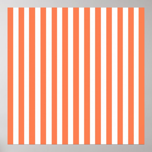 Coral Modern Stripes Poster (Vorne)