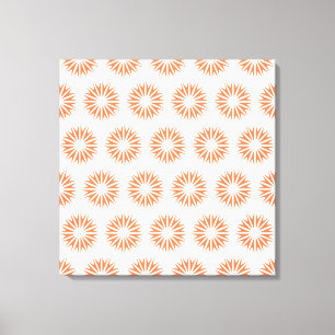 Coral Modern Sunbursts Leinwanddruck