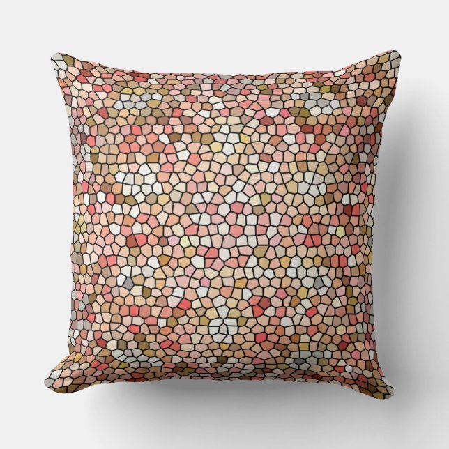 Coral Mosaic Beads 5050 werfen Kissen (Vorderseite)