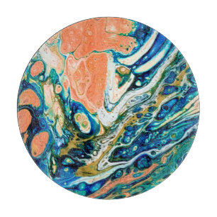 Coral N Blue Southwestern Beach Abstrakt Schneidebrett