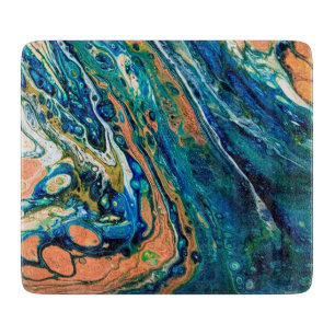 Coral N Blue Southwestern Beach Abstrakt Schneidebrett