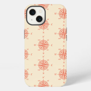 Coral Nautical Sailing Compass iPhone Hülle