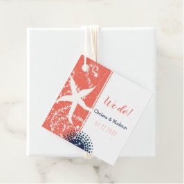 Coral Navy Beach Hochzeit Geschenkanhänger