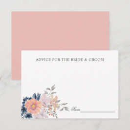 Coral & Navy Blume Hochzeitsempfehlung oder Rezept Einladung