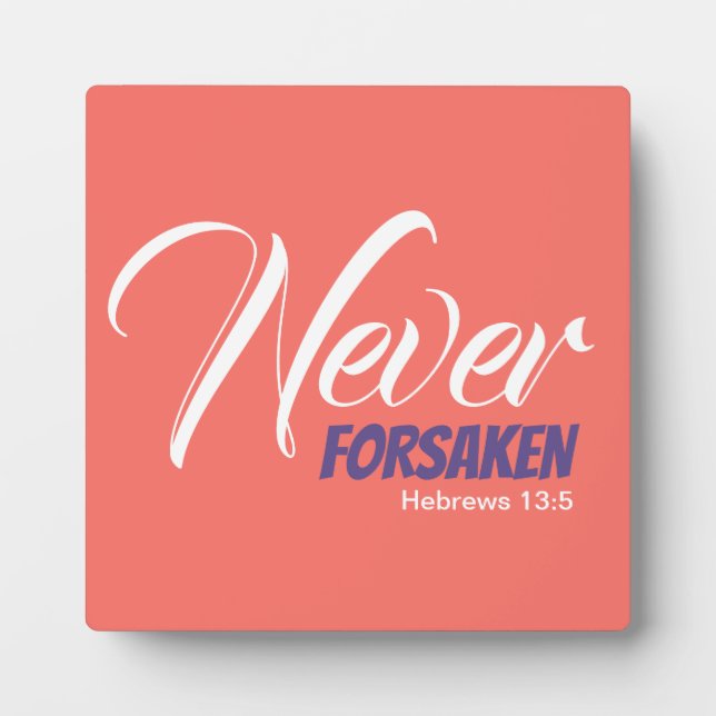 Coral NIE FORSAKEN Scripture Hebräisch Christlich Fotoplatte (Vorderseite)