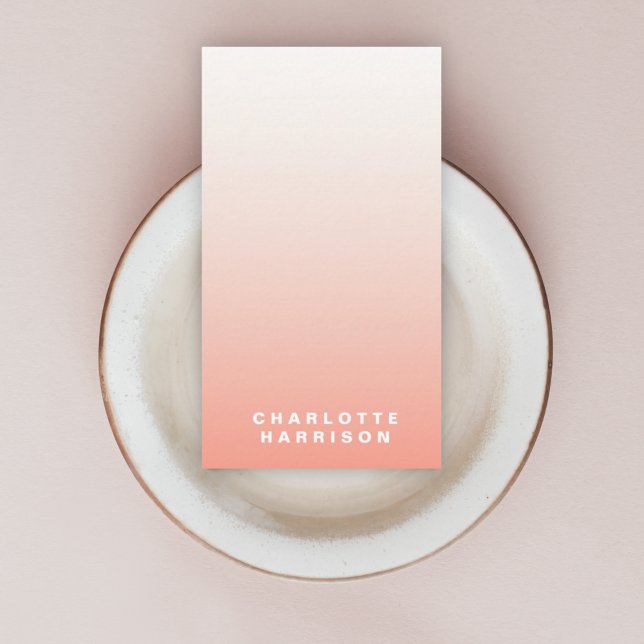 Coral Ombre | Blush Pink Modernes Minimalistisch S Visitenkarte (Von Creator hochgeladen)