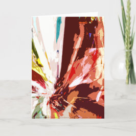 Coral Orange Brown White Abstrakt Fantasy Blume Karte