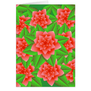 Coral Orange Camellias et Feuilles verts