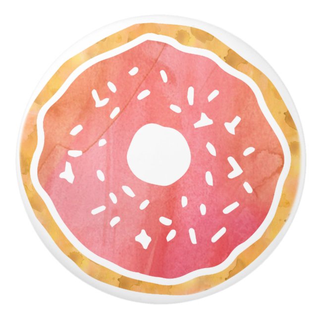 Coral Orange Donut Keramik Knob Keramikknauf (Vorderseite)