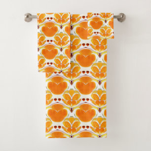 Coral Orange et crème Motif Batik