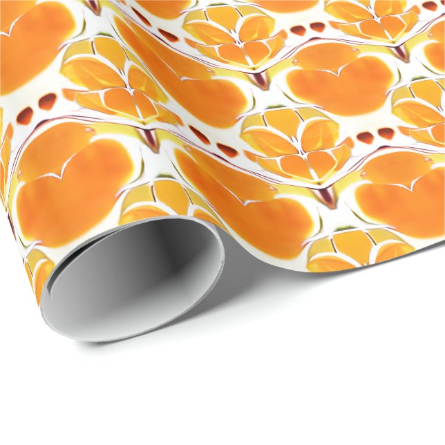 Coral Orange und Cream Batik Muster Geschenkpapier (Rolleneckpunkt)