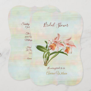 Coral Orchid Brautparty Einladung