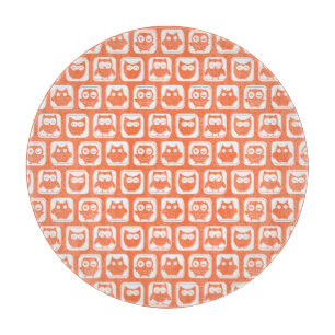 Coral Owl Pattern Schneidebrett