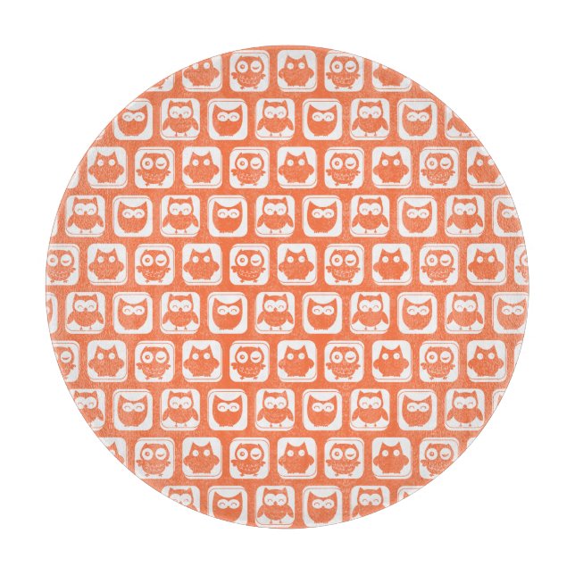 Coral Owl Pattern Schneidebrett (Vorderseite)