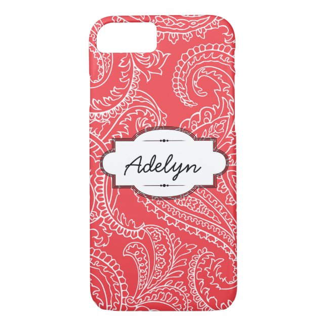 Coral Paisley iPhone 7 Selten Fall Case-Mate iPhone Hülle (Rückseite)