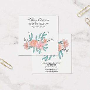 Coral Peach floral Aquarell Ohrring Anzeige