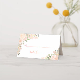 Coral Peach floral Elegant Hochzeitstil Platzkarte
