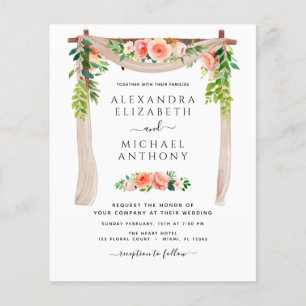 Coral Peach Foto Arch Wedding Flyer