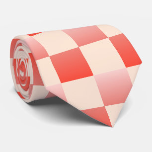 Coral Peach Gradient Checked Krawatte