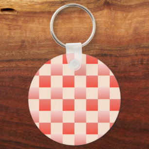Coral Peach Gradient Checked Schlüsselanhänger