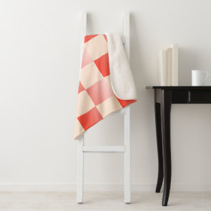 Coral Peach Gradient Checked Sherpadecke