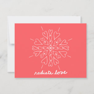 Coral Peach Radiate Liebe Herz Mandala Postkarte