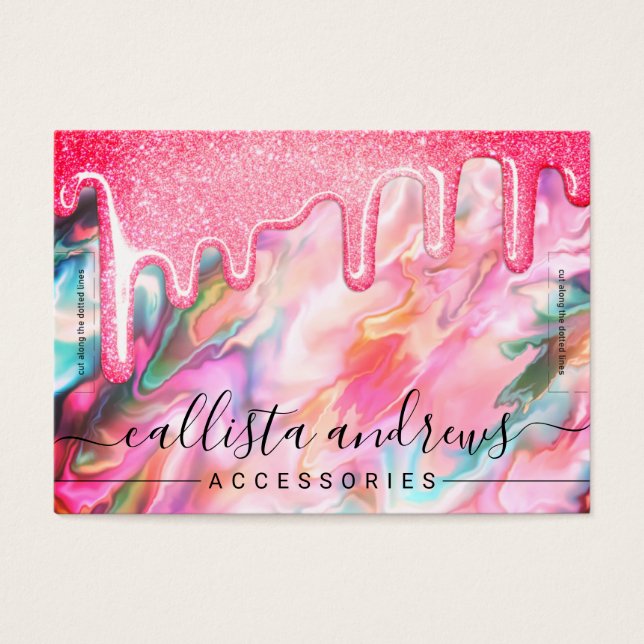 Coral Pearl Opal Glitzer Tropfen Bracelet Display (Vorderseite)