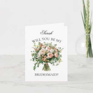 Coral Peonies Bouquet Bridesmaid Vorschlag Einladung