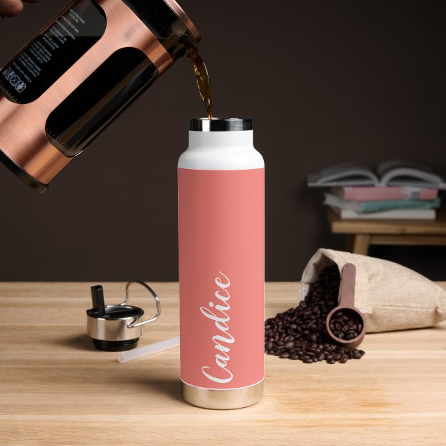 Coral Personalisiert Wedding Bridesmaid Trinkflasche (Kaffee)