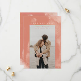 Coral Pink Boho Wasserfarbe Save the Date