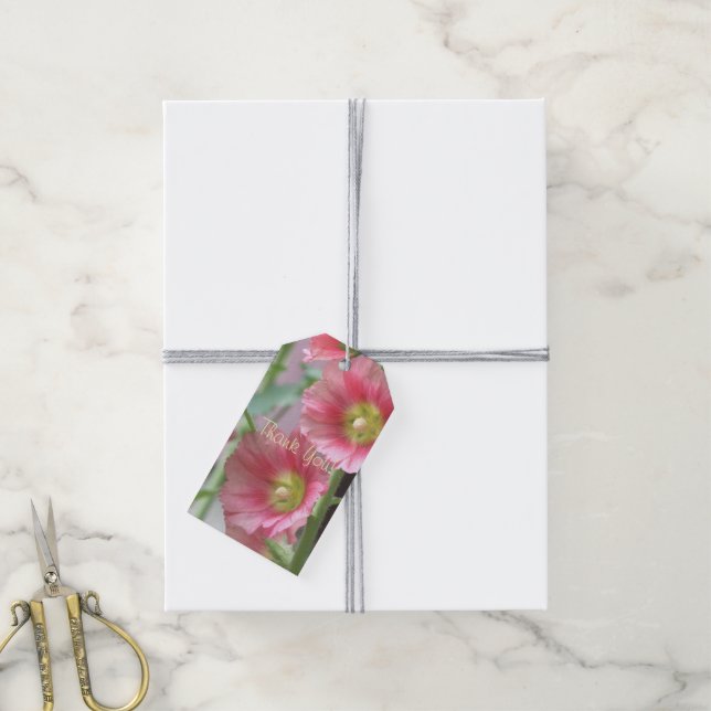 Coral Pink Dankesmarken Geschenkanhänger (Mit Garn)