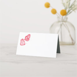 Coral Pink Floral Butterfly Garden Hochzeit Platzkarte