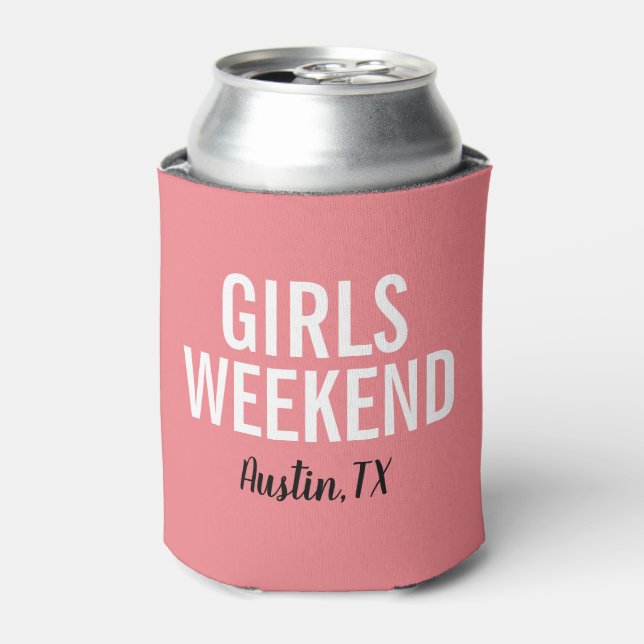 Coral Pink Girls Weekend kann kühlen Dosenkühler (Kanne Vorderseite)