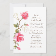 Coral Pink Gold Magnolia Christliche Hochzeit