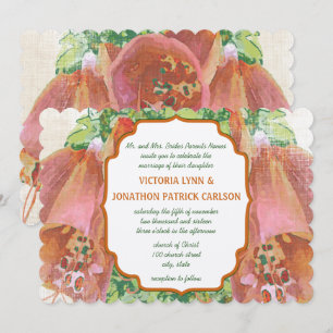 Coral Pink Green Wedding Typografy Wedding Einladung