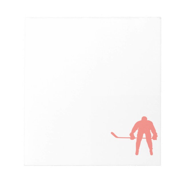 Coral Pink Hockey Notizblock (Vorderseite)