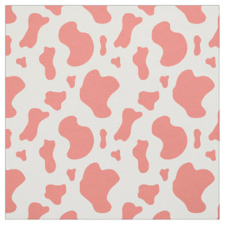Coral Pink Kuh Print  Stoff
