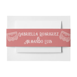 Coral Pink Modern Wedding Belly Band