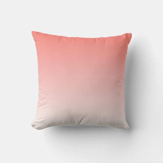 Coral Pink Ombre Gradient Kissen (Vorderseite)