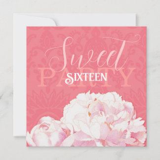 Coral Pink Peony 16 . Geburtstag Geburtstag Einladung