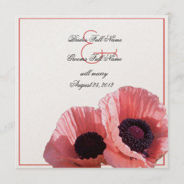 Coral Pink Poppies Einladung