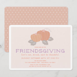 Coral Pink Pumpkin Friendsgiving Einladung