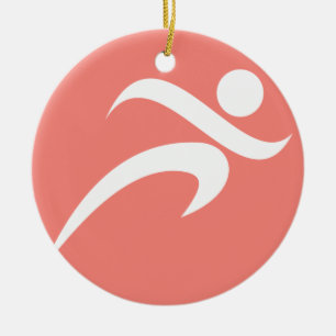 Coral Pink Running Keramik Ornament