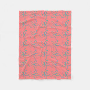 Coral Pink Starfish Fleece Blanket