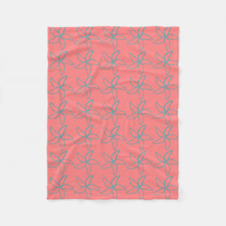 Coral Pink Starfish Fleece Blanket