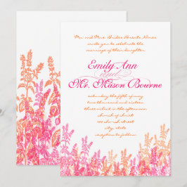 Coral & Pink Wildblume Hochzeitseinladungen Einladung