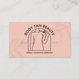 Coral Pink Woman Touching Shoulder Window Wellness Visitenkarte