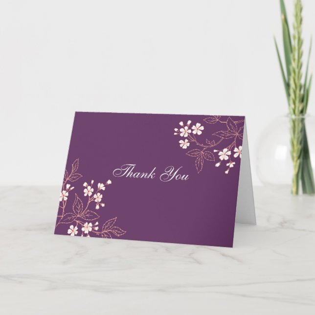 Coral Plum Floral Baby Showherberge Danke (Vorderseite)