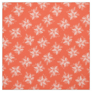 Coral Poinsettia Blume Weihnachtsmuster Stoff
