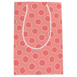 Coral Polka Dot Designer Mittlere Geschenktüte
